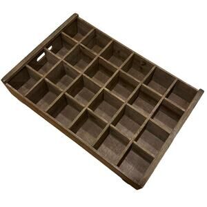 Wooden Soda Crate Brown Rustic Trinket Display Beverage Storage 15.75” x 23.25”